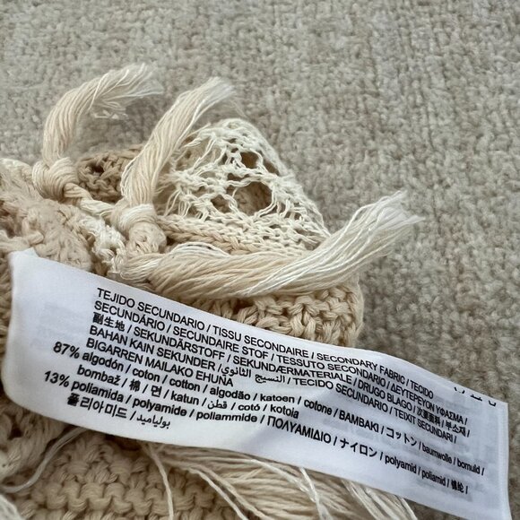 Zara Striped Short Sleeve Poncho Cardigan Sweater M - Picture 7 of 8